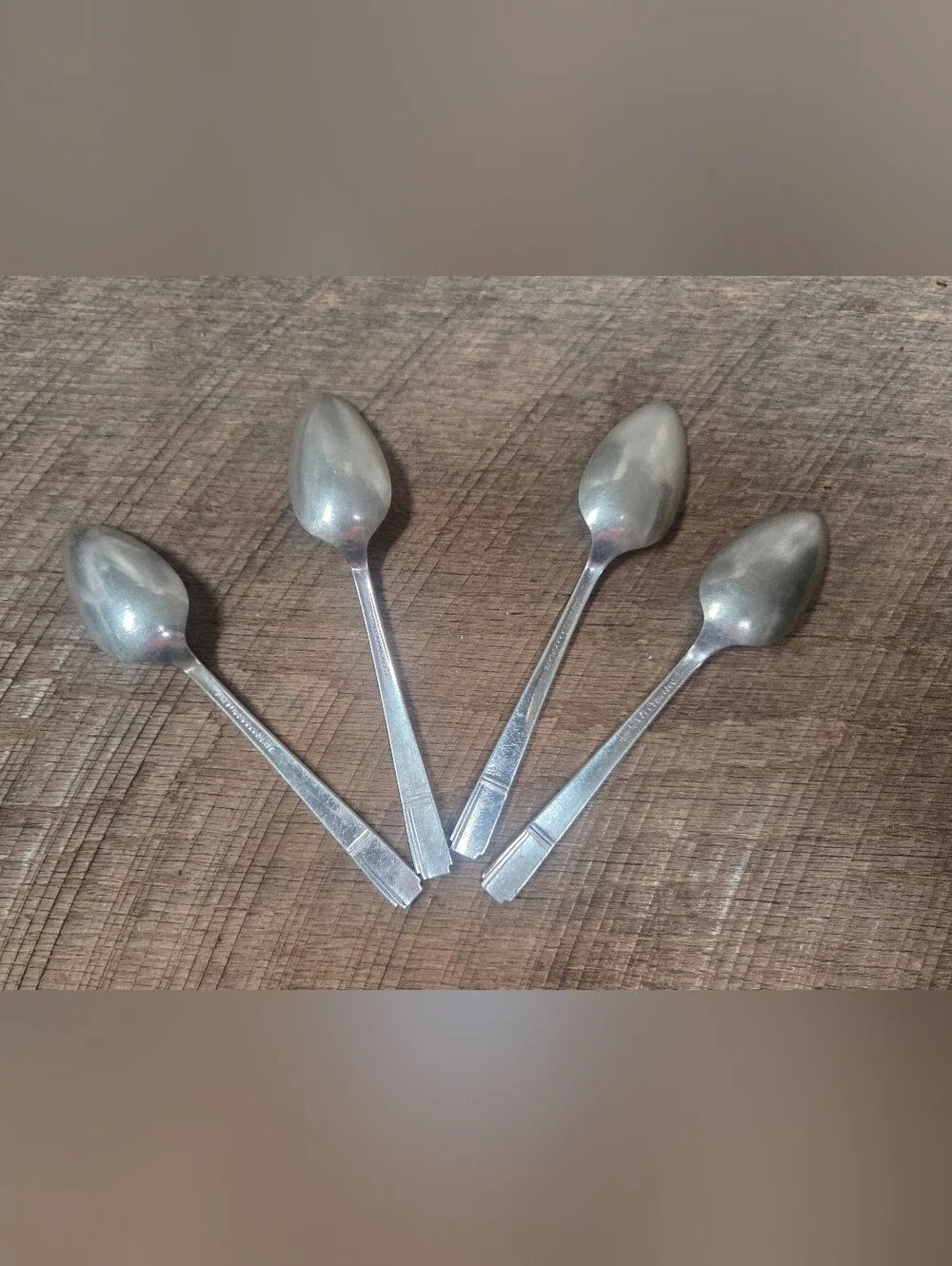 Vintage Oneida Prestige Grenoble Silverplate 4 Dessert Spoons ~ Bin RR
